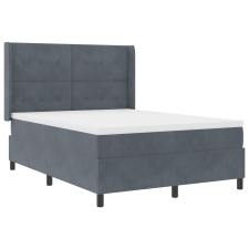 vidaXL Boxspring Ágy Mattal és LED Fekete Szürke 160x200 cm Bársonyos (3343875) ágy és ágykellék