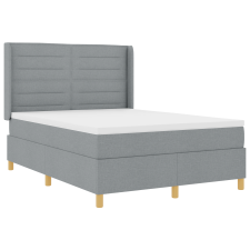 vidaXL Boxspring Ágy Mattal és LED Fény Szürke 140x200 cm Szövet (3343630) ágy és ágykellék