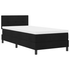 vidaXL Boxspring Ágy Mattal és LED Fényekkel Fekete 90x190 cm Szövet (3342172) ágy és ágykellék