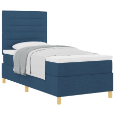 vidaXL Boxspring Ágy Mattal Kék 100x200 cm Szövet (3339524) ágy és ágykellék