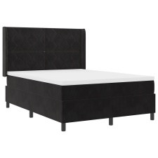vidaXL Boxspring Ágy Mattal & LED Fekete 140x190 cm Bársony (3343918) ágy és ágykellék
