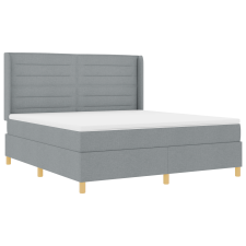 vidaXL Boxspring Ágy Mattal & LED Fény Szürke 180x200 cm Szövet (3343644) ágy és ágykellék