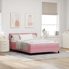 vidaXL Boxspring Ágy Mattal Rózsaszín 140x200 cm Bársony ágy és ágykellék