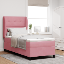 vidaXL Boxspring Ágy Mattal Rózsaszín 90x190 cm Bársony ágy és ágykellék
