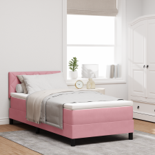 vidaXL Boxspring Ágy Mattal Rózsaszín Egyszemélyes Bársonyos ágy és ágykellék