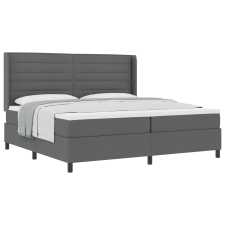 vidaXL Boxspring Ágy Mattal Sötétszürke 200x200 cm Szövet (3341603) ágy és ágykellék