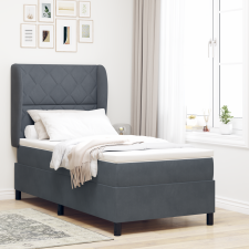 vidaXL Boxspring Ágy Mattal Sötétszürke 90x190 cm Bársony ágy és ágykellék