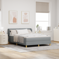 vidaXL Boxspring Ágy Mattal - Világosszürke, 140x190 cm, Szövet ágy és ágykellék