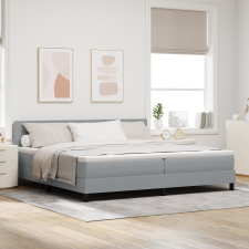 vidaXL Boxspring Ágy Mattal Világosszürke 200x200 cm Ágynemű ágy és ágykellék