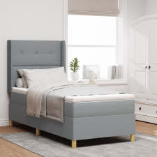 vidaXL Boxspring Ágy Mattal Világosszürke 90x190 cm Szövet ágy és ágykellék