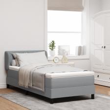 vidaXL Boxspring Ágy Mattal Világosszürke 90x200 cm Szövet ágy és ágykellék