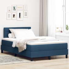 vidaXL Boxspring Ágy Mattress-szel és LED Kék 120x200 cm Szövet ágy és ágykellék