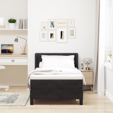 vidaXL Boxspringágy matraccal Fekete 100x200 cm Bársony ágy és ágykellék