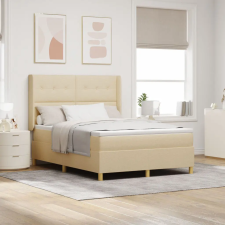 vidaXL Boxspringágy Mattal &amp;amp; LED Krém 160x200 cm Szövet ágy és ágykellék