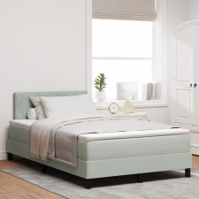 vidaXL Boxspringágy Mattal és LED Fénnyel Szürke 120x200 cm Bársony ágy és ágykellék