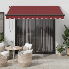 vidaXL burgundi vörös automata kihúzható LED-es napellenző 350x250 cm kerti bútor