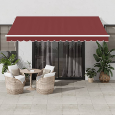 vidaXL burgundi vörös automata kihúzható LED-es napellenző 400x300 cm kerti bútor