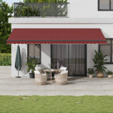 vidaXL burgundi vörös automata kihúzható LED-es napellenző 600x300 cm kerti bútor