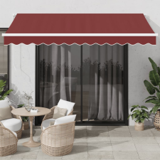 vidaXL burgundi vörös kézzel kihúzható LED-es napellenző 350 x 250 cm kerti bútor