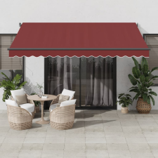 vidaXL burgundi vörös kézzel kihúzható napellenző 400 x 350 cm kerti bútor