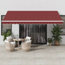 vidaXL burgundi vörös kézzel kihúzható napellenző 450 x 350 cm kerti bútor