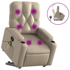 vidaXL cappuccino műbőr dönthető masszázs- és állófotel (3204785) masszázsfotel