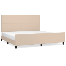 vidaXL cappuccino színű műbőr ágykeret fejtámlával 200x200 cm (3125474) ágy és ágykellék