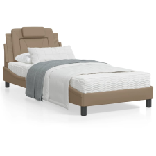 vidaXL cappuccino színű műbőr ágykeret fejtámlával 80 x 200 cm ágy és ágykellék