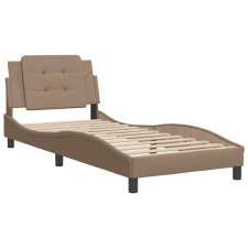 vidaXL cappuccino színű műbőr ágykeret fejtámlával 80 x 200 cm (3208146) ágy és ágykellék