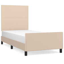 vidaXL cappuccino színű műbőr ágykeret fejtámlával 90 x 200 cm (3125432) ágy és ágykellék