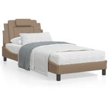 vidaXL Cappuccino színű műbőr ágykeret LED-világítással 80 x 200 cm ágy és ágykellék