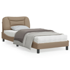 vidaXL cappuccino színű műbőr ágykeret LED-világítással 90x190 cm ágy és ágykellék