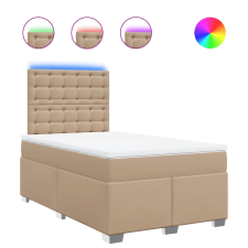 vidaXL cappuccino színű műbőr rugós ágy matraccal 120 x 200 cm (3293019) ágy és ágykellék