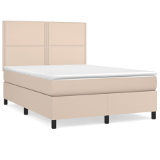 vidaXL cappuccino színű műbőr rugós ágy matraccal 140 x 190 cm (3142784) ágy és ágykellék