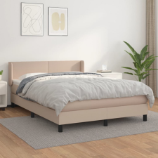 vidaXL cappuccino színű műbőr rugós ágy matraccal 140 x 200 cm ágy és ágykellék