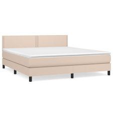 vidaXL cappuccino színű műbőr rugós ágy matraccal 180 x 200 cm ágy és ágykellék