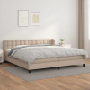 vidaXL cappuccino színű műbőr rugós ágy matraccal 200 x 200 cm