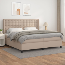 vidaXL cappuccino színű műbőr rugós ágy matraccal 200 x 200 cm ágy és ágykellék