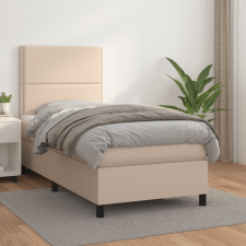 vidaXL cappuccino színű műbőr rugós ágy matraccal 90 x 190 cm ágy és ágykellék