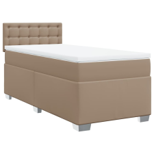 vidaXL cappuccino színű műbőr rugós ágy matraccal 90 x 190 cm (3286103) ágy és ágykellék