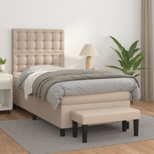 vidaXL cappuccino színű műbőr rugós ágy matraccal 90 x 200 cm ágy és ágykellék