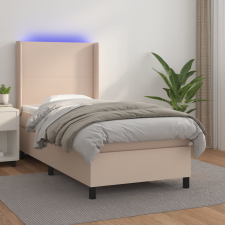 vidaXL cappuccino színű műbőr rugós ágy matraccal és LED-del 100x200cm ágy és ágykellék