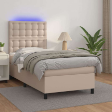 vidaXL cappuccino színű műbőr rugós ágy matraccal és LED-del 100x200cm ágy és ágykellék
