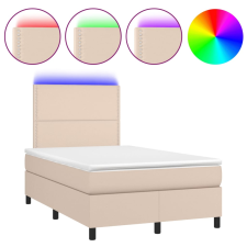 vidaXL cappuccino színű műbőr rugós és LED-es ágy matraccal 120x190 cm ágy és ágykellék