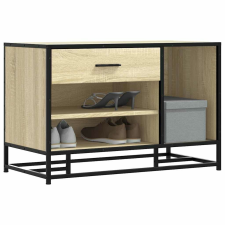 vidaXL cipőpad Sonoma tölgy 80x40x53,5 cm Gépelt fa és fém bútor