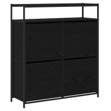 vidaXL Cipőszekrény 4 Flip-Ajtóval Fekete Tölgy 100x34x112 cm (3365549) bútor