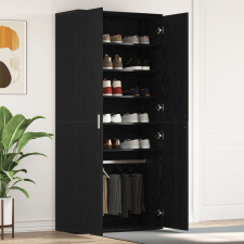 vidaXL Cipőszekrény Fekete Tölgy 80x39x180 cm Mérnöki Fa bútor