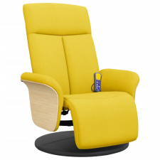 vidaXL citromsárga szövet dönthető masszázsfotel lábtartóval (356541) bútor