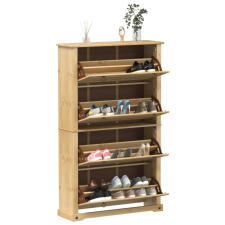 vidaXL Corona tömör fenyőfa cipőszekrény 99x32x163,5 cm bútor