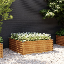vidaXL corten acél kerti magaságyás 100x100x36 cm kerti tárolás